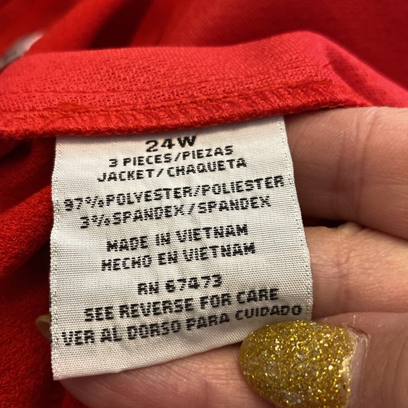 Danny & Nicole red women’s blazer jacket hook & eye closure plus size 24W - Picture 11 of 15